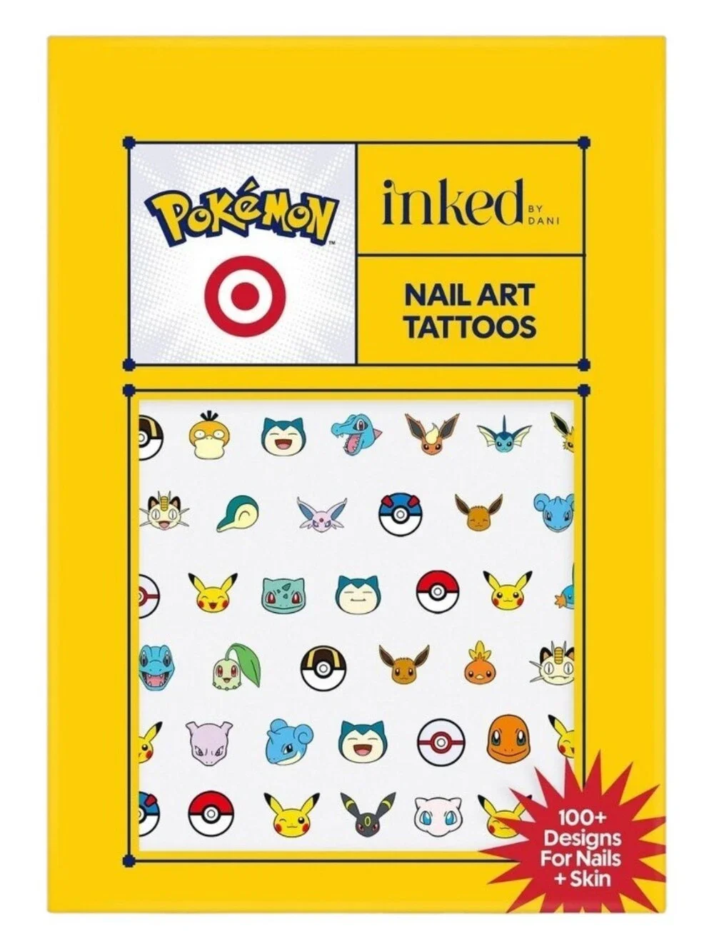 Pokemon X Target Nail Art Tattoos Stickers Character Decals Pikachu